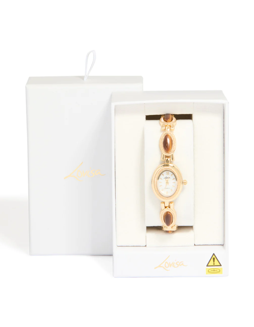 Gold Tigers Eye Semi Precious Stone Band Watch - Image 5