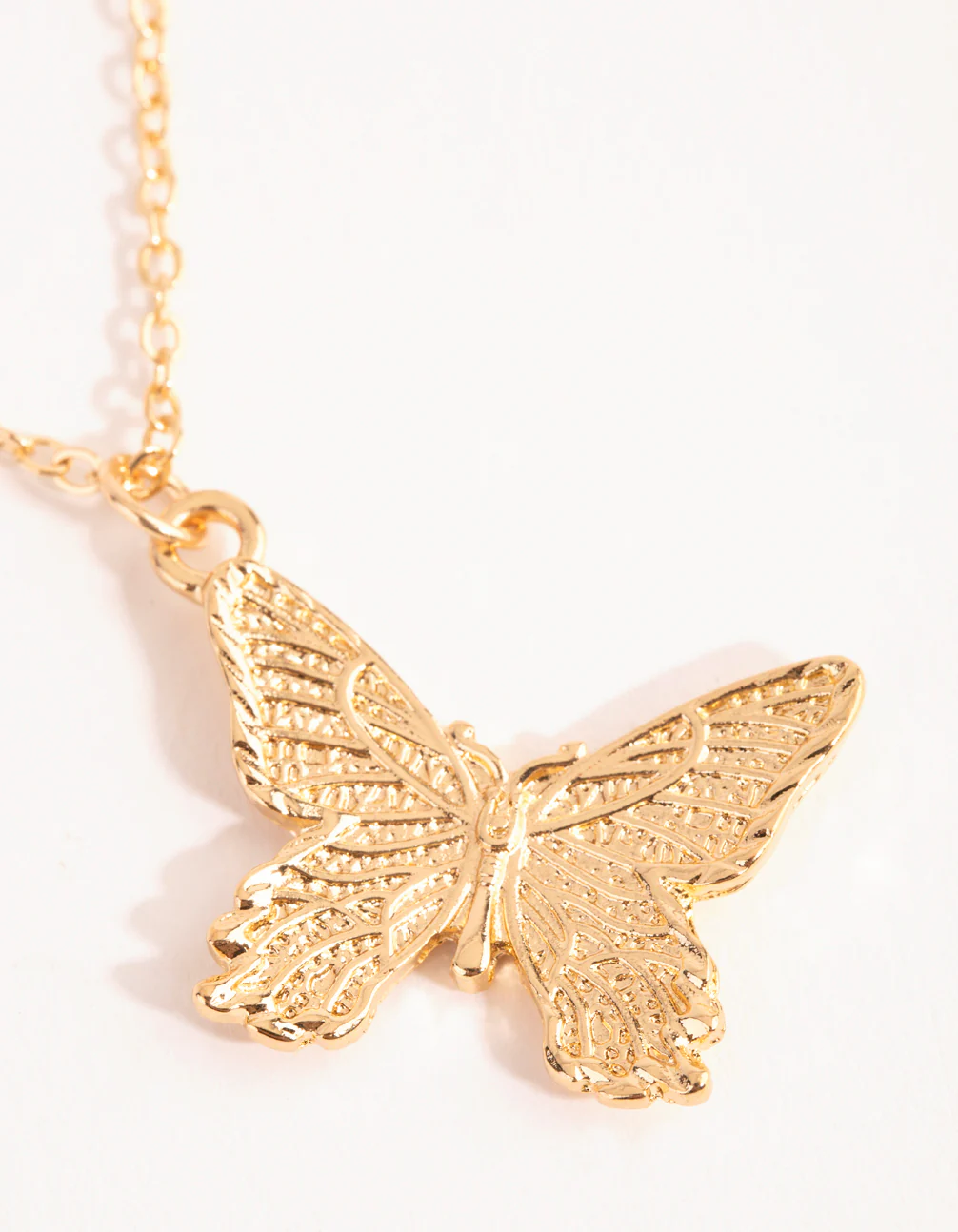 Gold Multi Butterfly Layered Necklace - Image 3