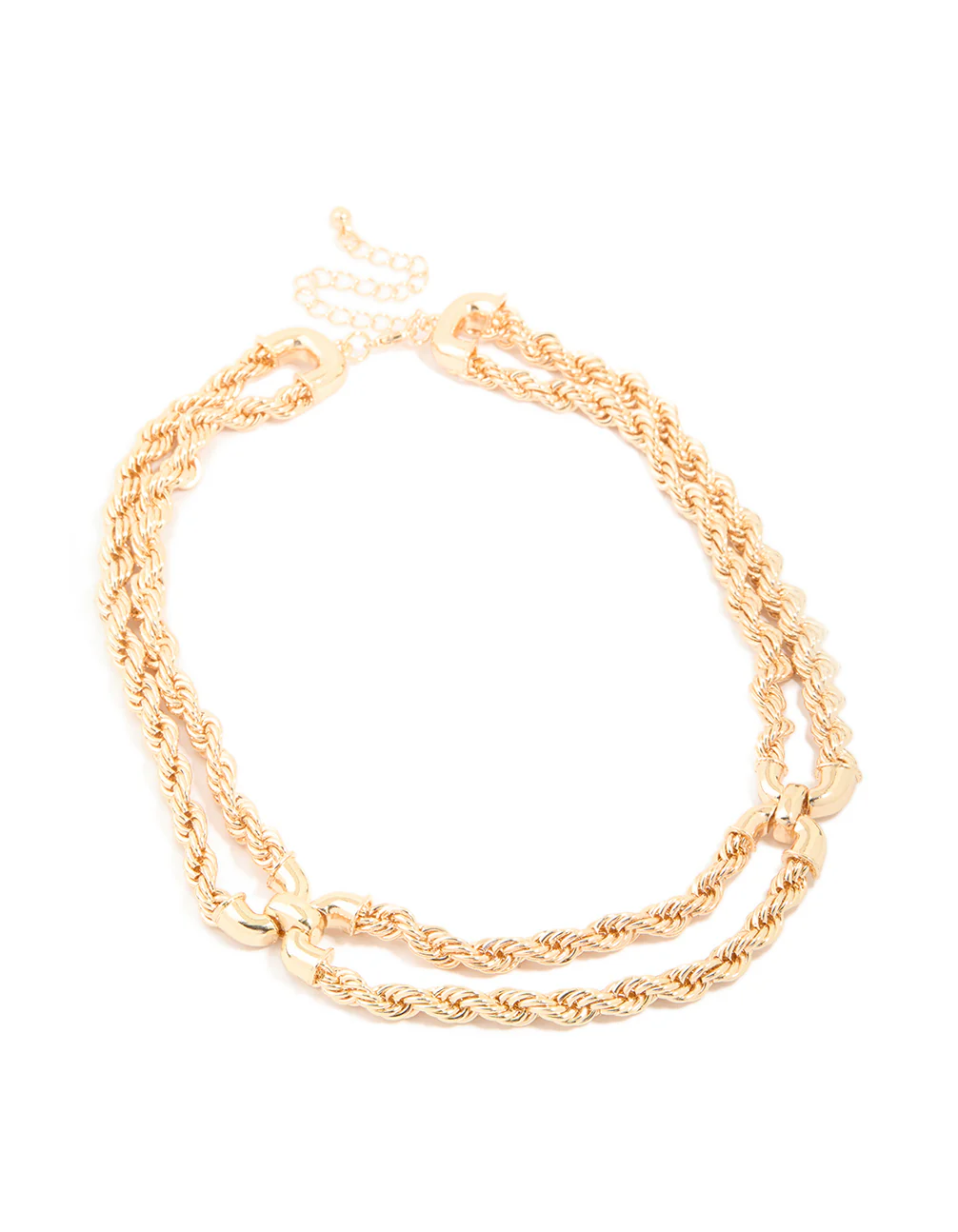 Gold Twisted Chain Layered Necklace - Image 4