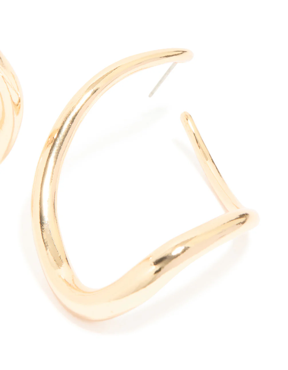 Gold Twisted Large Hoop Earrings - Image 5