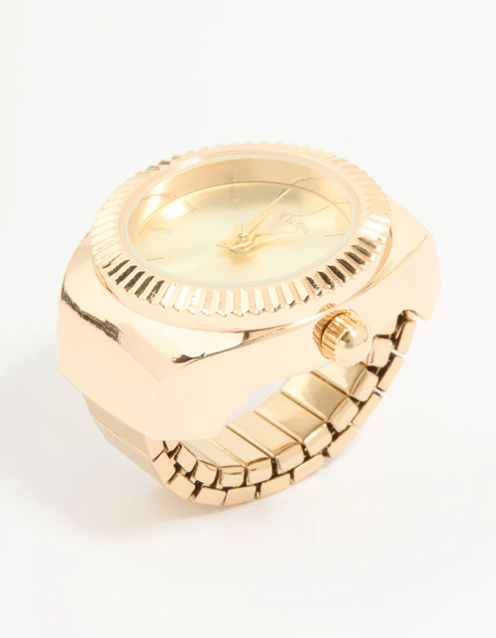 Gold Watch Fluted Bezel Ring - Image 2