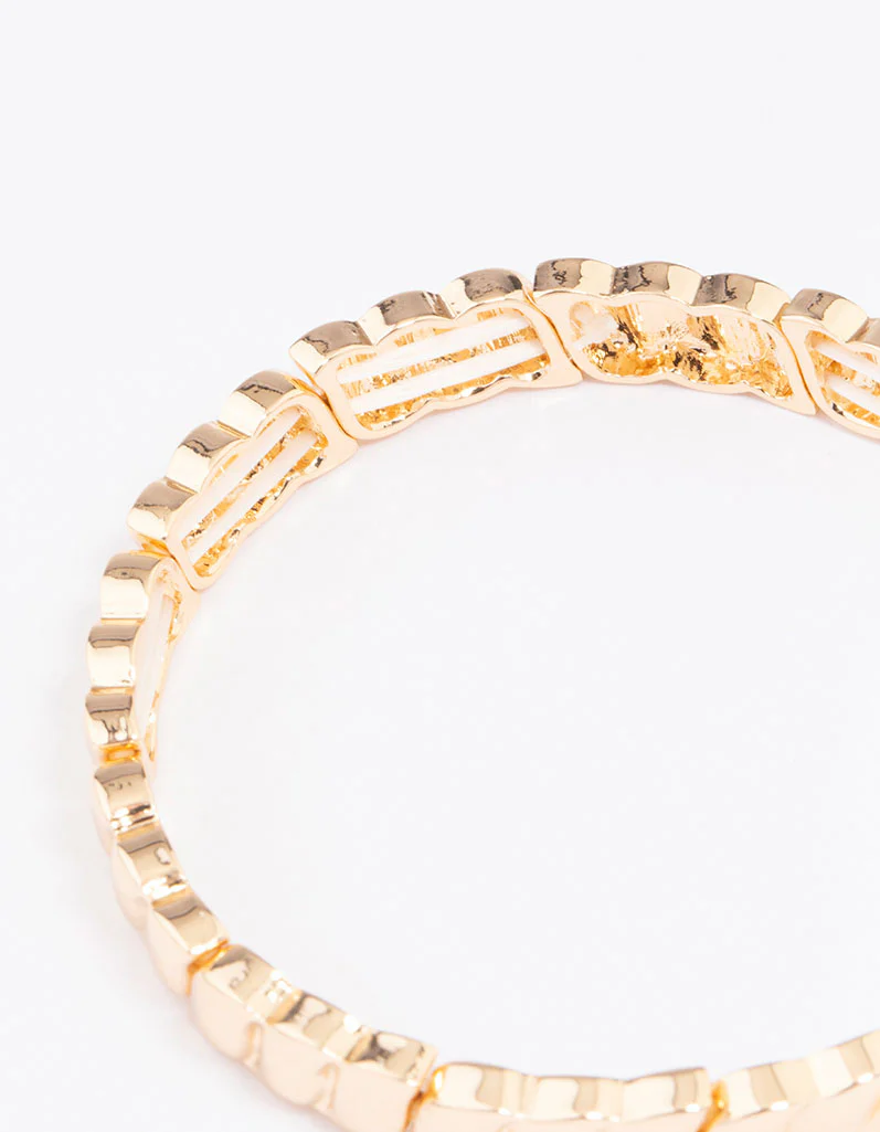 Gold Wave Stretch Bracelet - Image 3