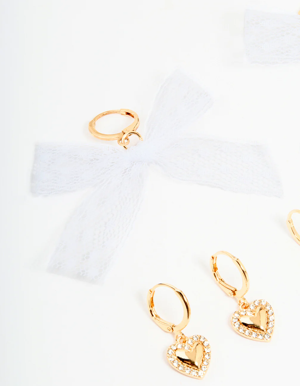 Gold White Bow & Clover Shoe Charms Pack - Image 2