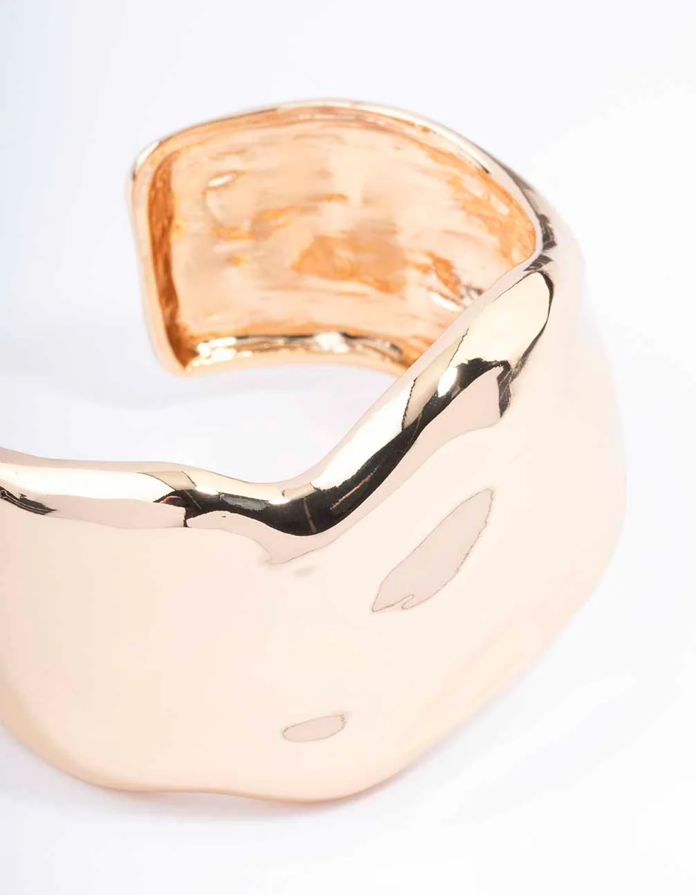 Gold Wide Molten Wrist Cuff - Image 2
