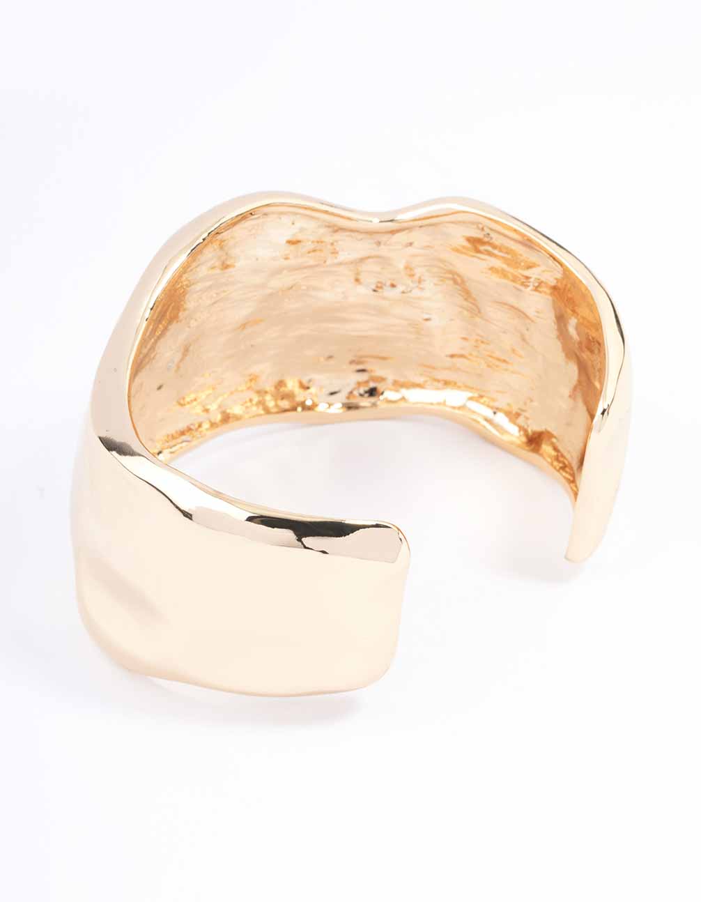 Gold Wide Molten Wrist Cuff - Image 3