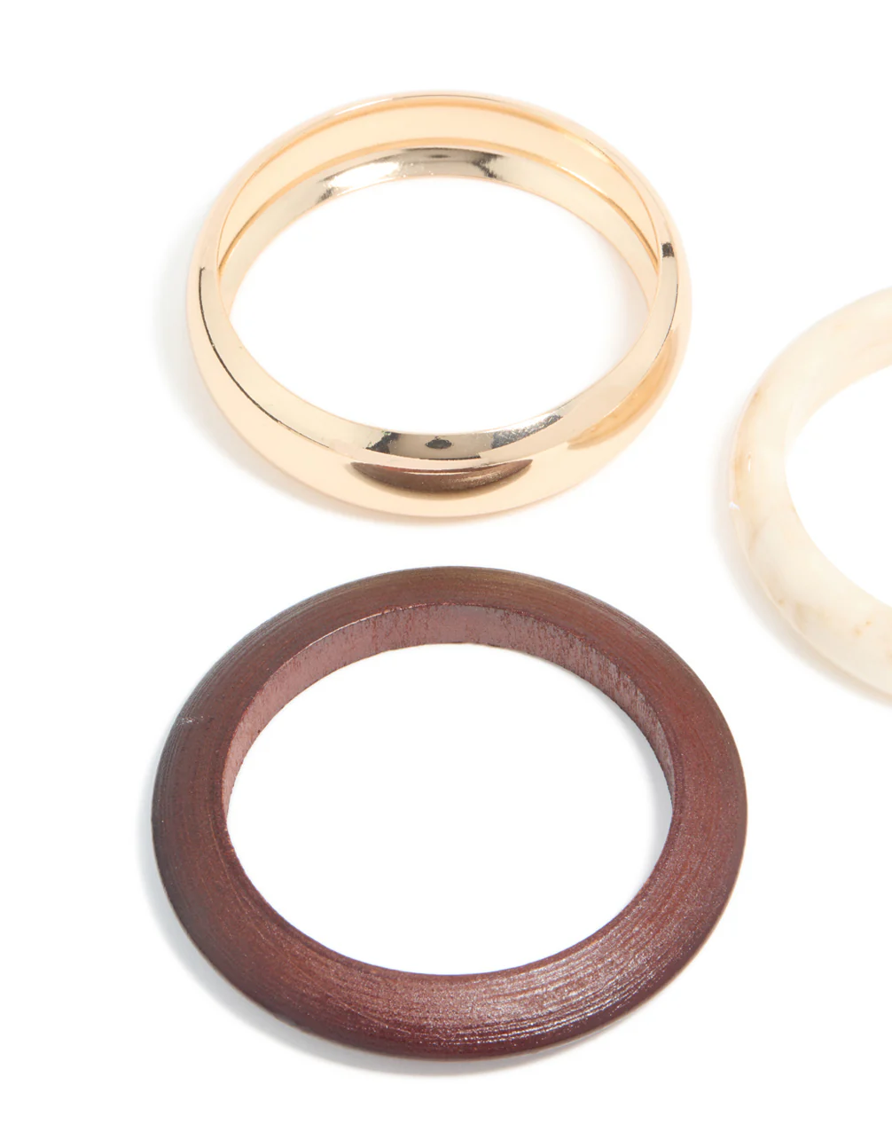 Gold, Wood & Acrylic Bangles 3-Pack - Image 2
