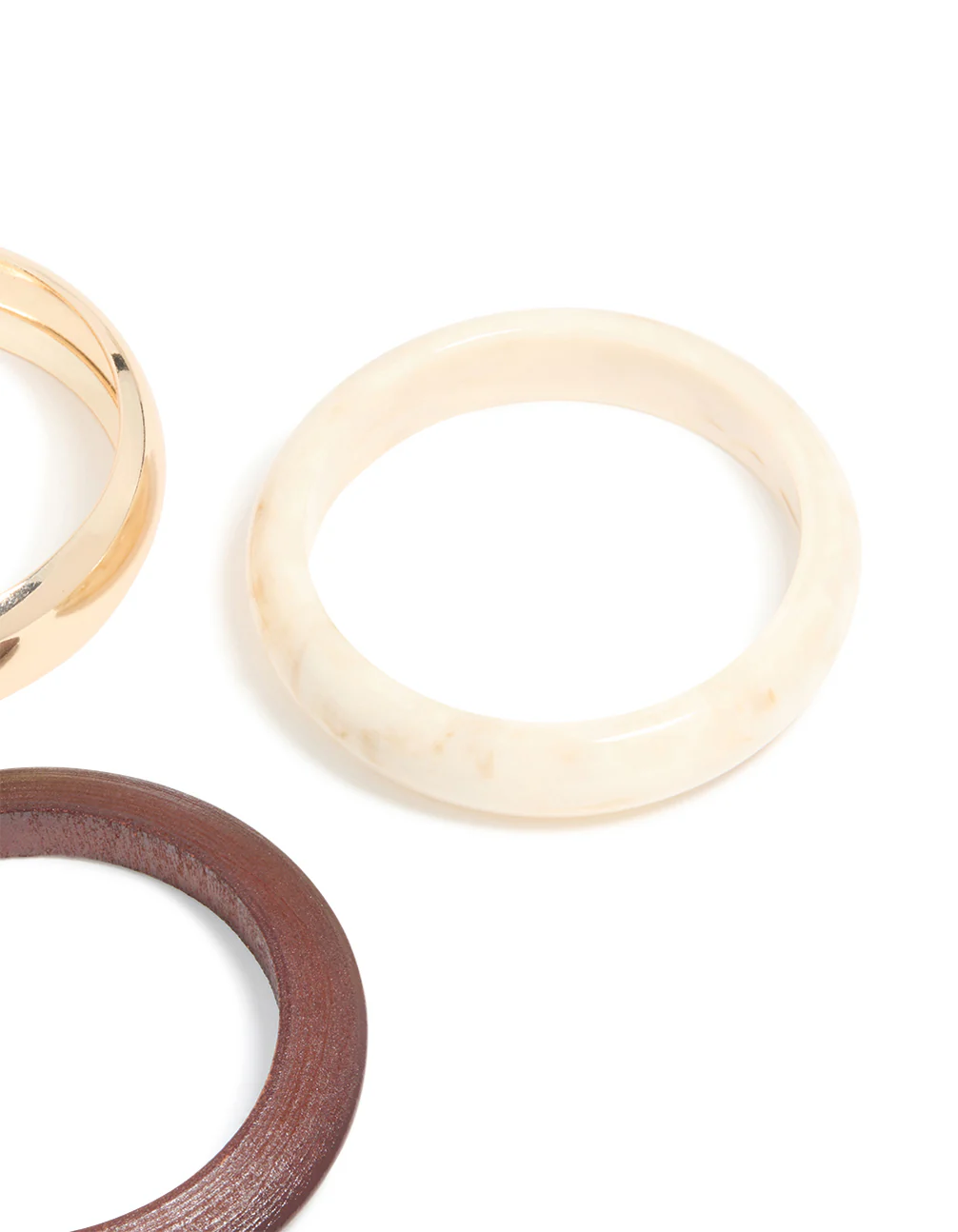 Gold, Wood & Acrylic Bangles 3-Pack - Image 3