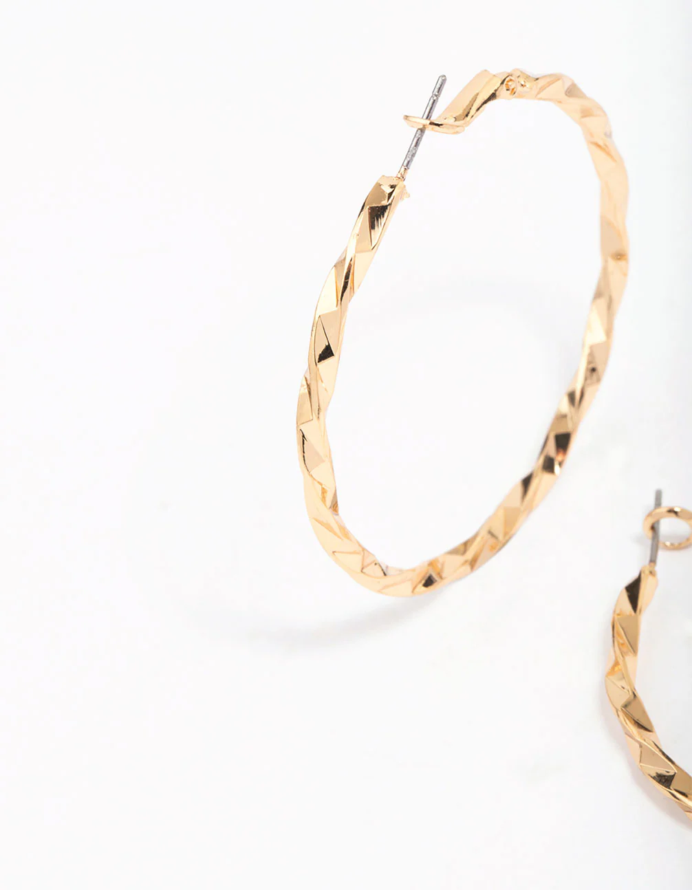 Gold Wrapped Medium Hoop Earrings - Image 2