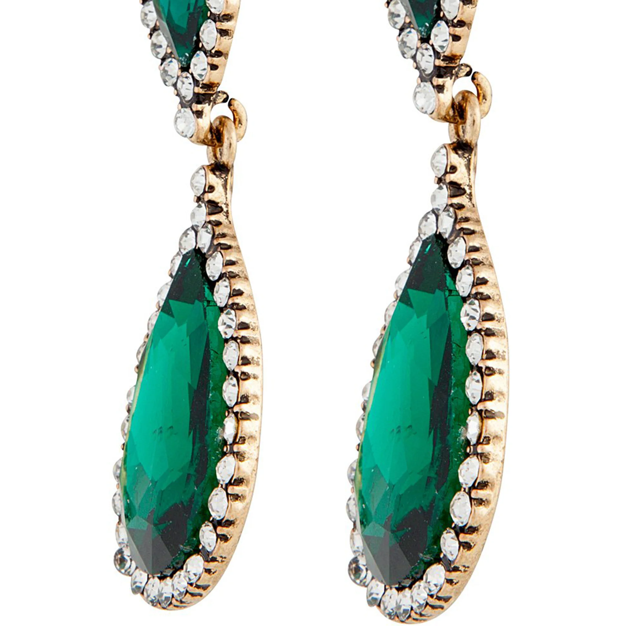 Emerald & Crystal Angelina Earrings - Image 4