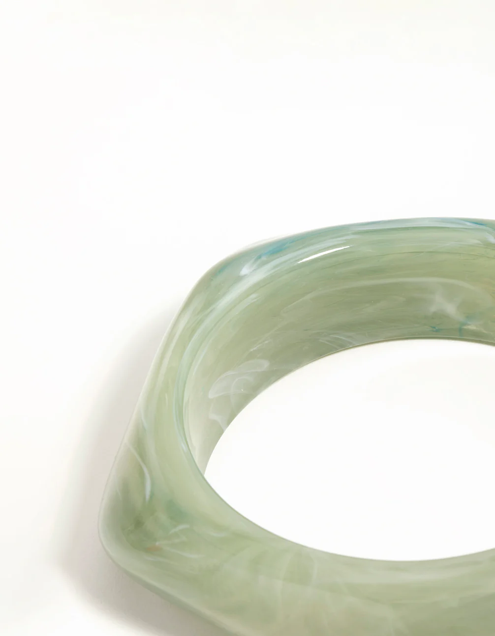 Green Acrylic Marbled Bangle - Image 3