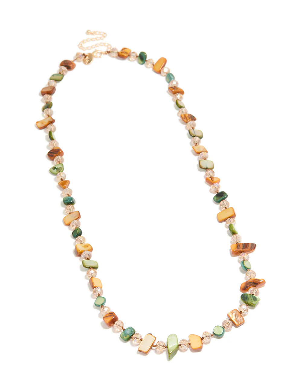 Green & Neutral Beaded Necklace - Image 4
