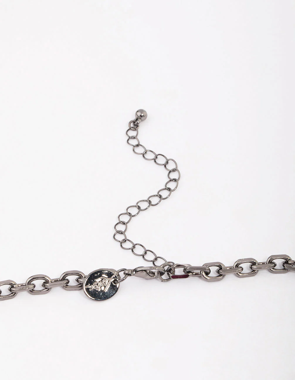 Gunmetal Abstract Disc Statement Necklace - Image 3