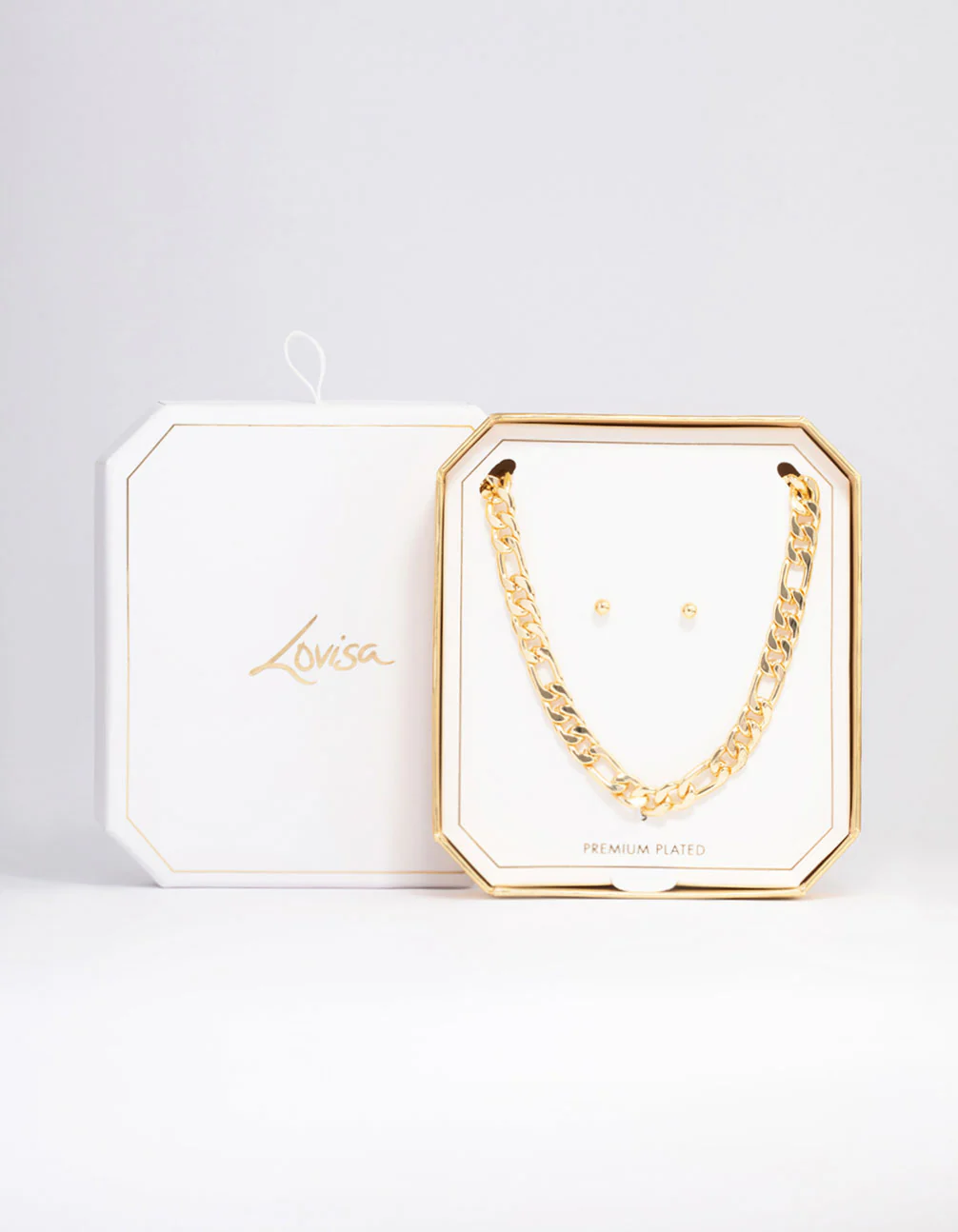 Gold Plated Figaro Chain Necklace - Image 2