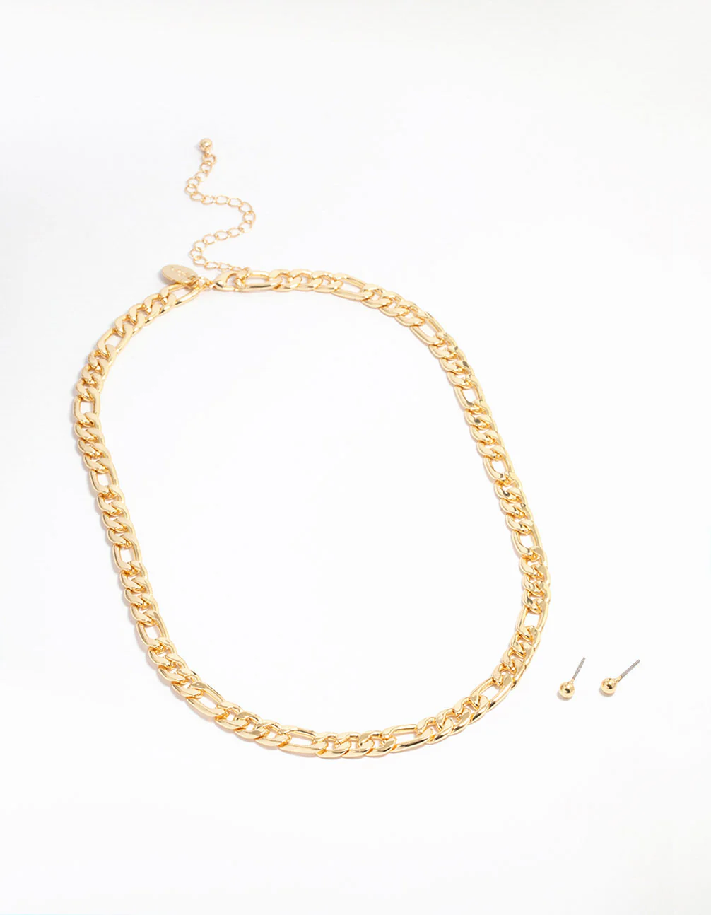 Gold Plated Figaro Chain Necklace - Image 3