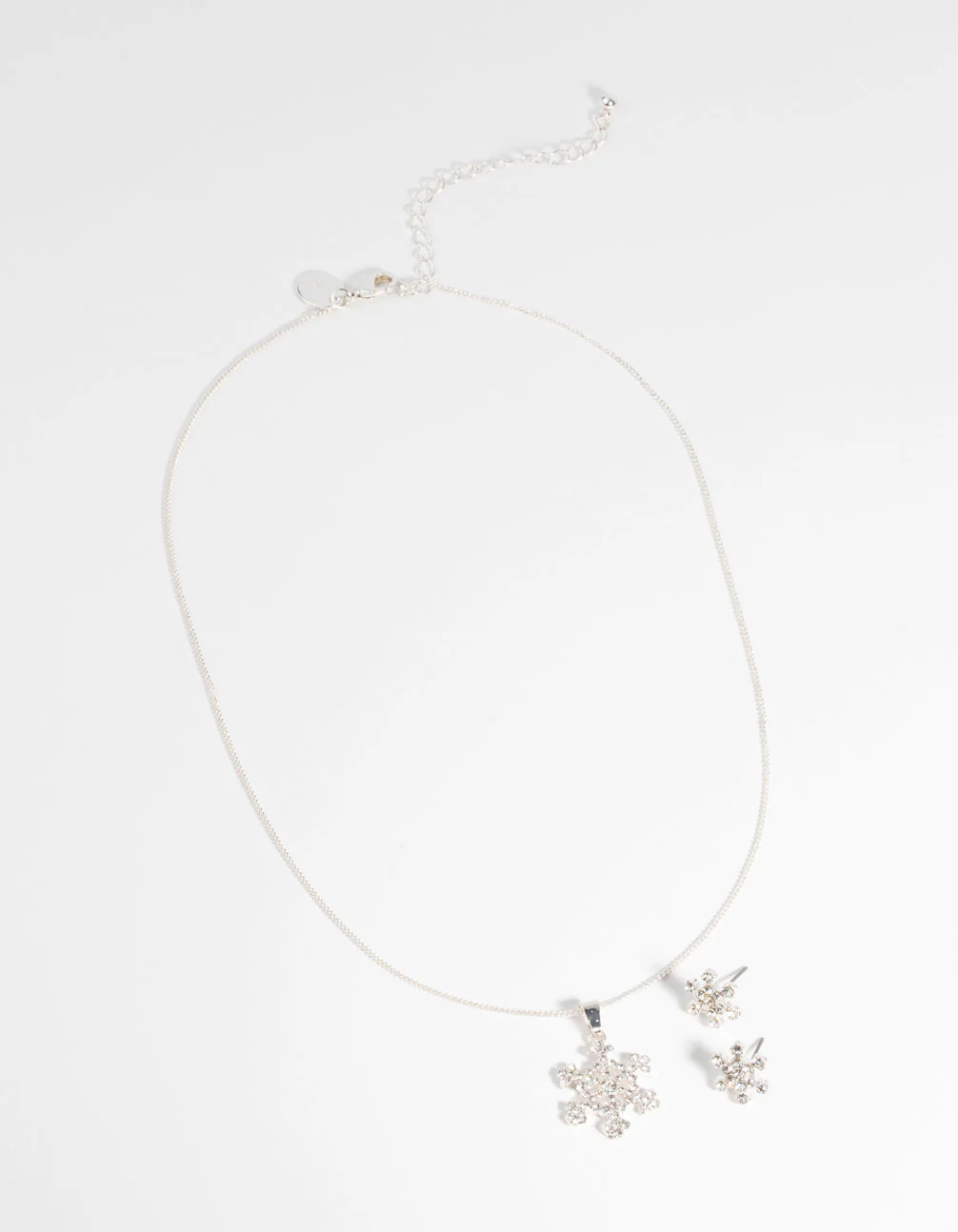 Silver Diamante Snowflake Necklace & Earring Set - Image 2