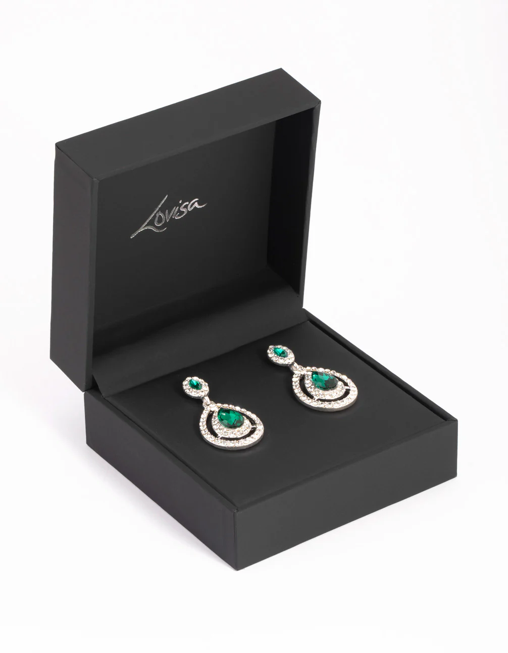 Silver Elegant Teardrop Earrings - Image 2