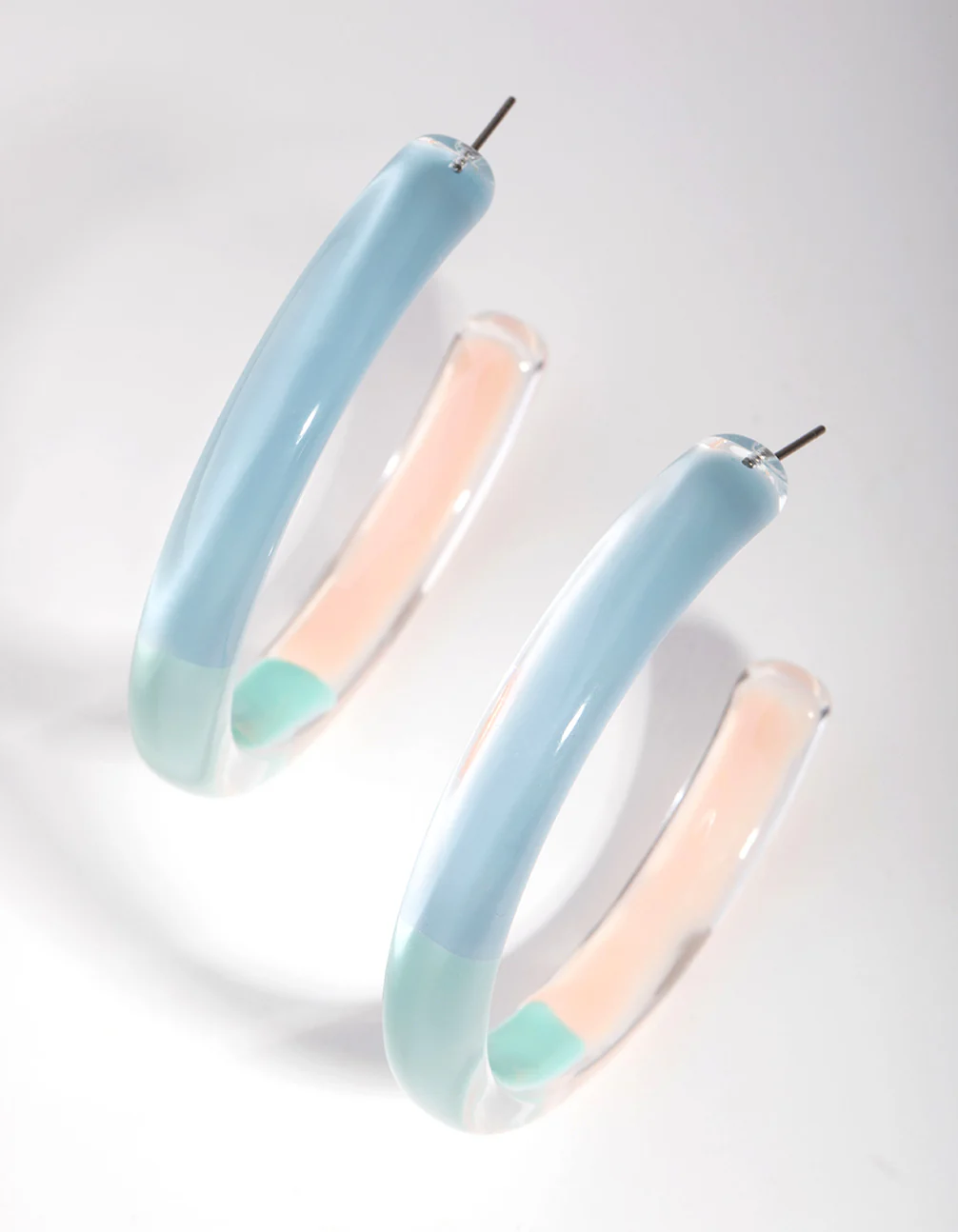 Acrylic 3-Tone Hoop Earrings - Image 3