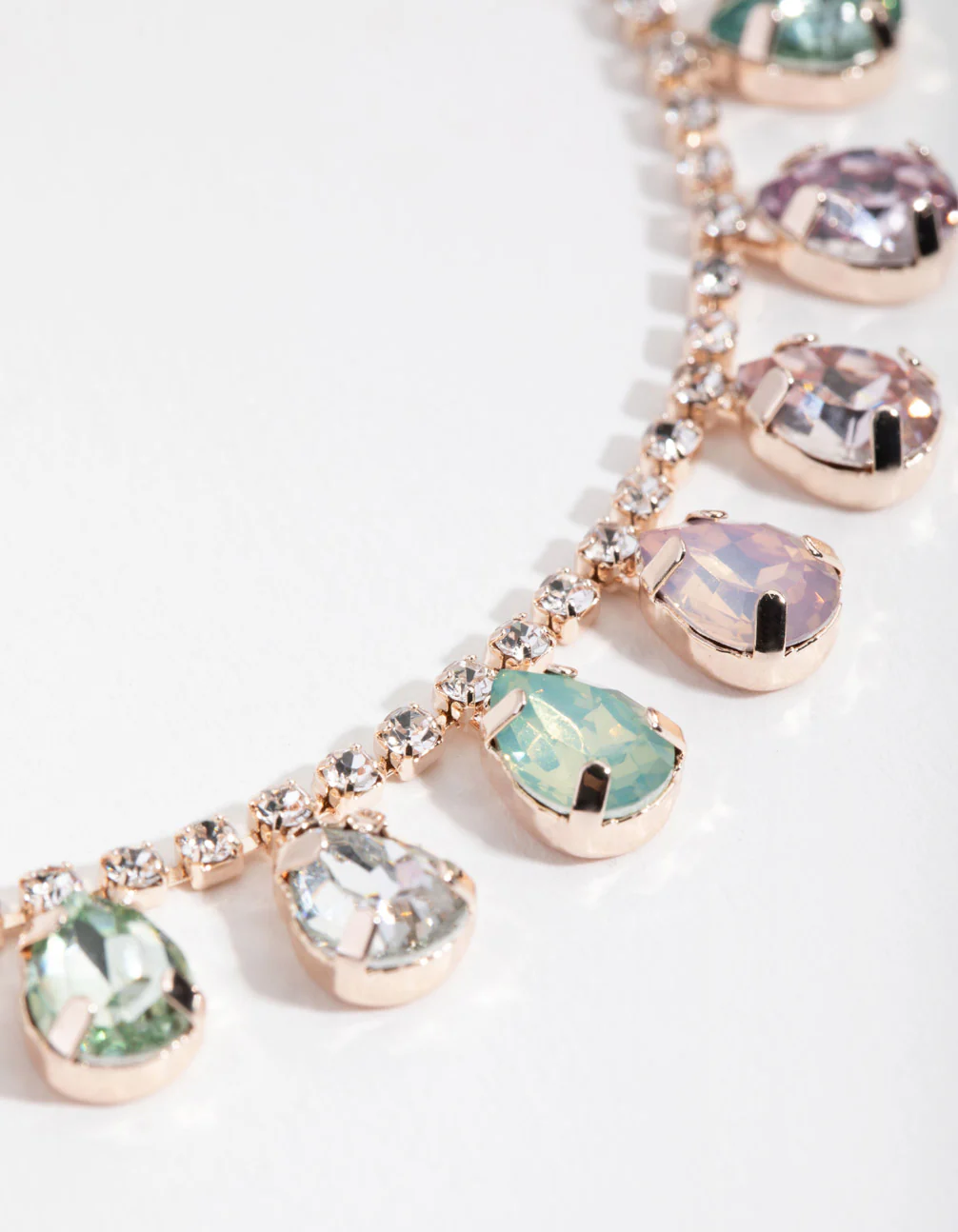 Rose Gold Teardrop Stone Drop Necklace - Image 3