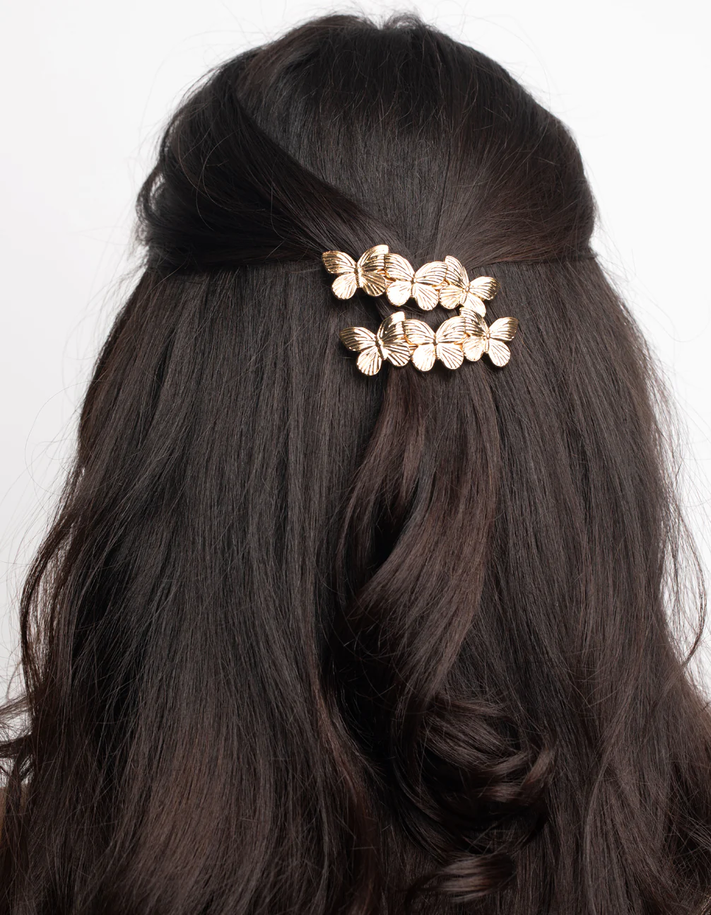 Gold Butterfly Barette Clips - Image 2