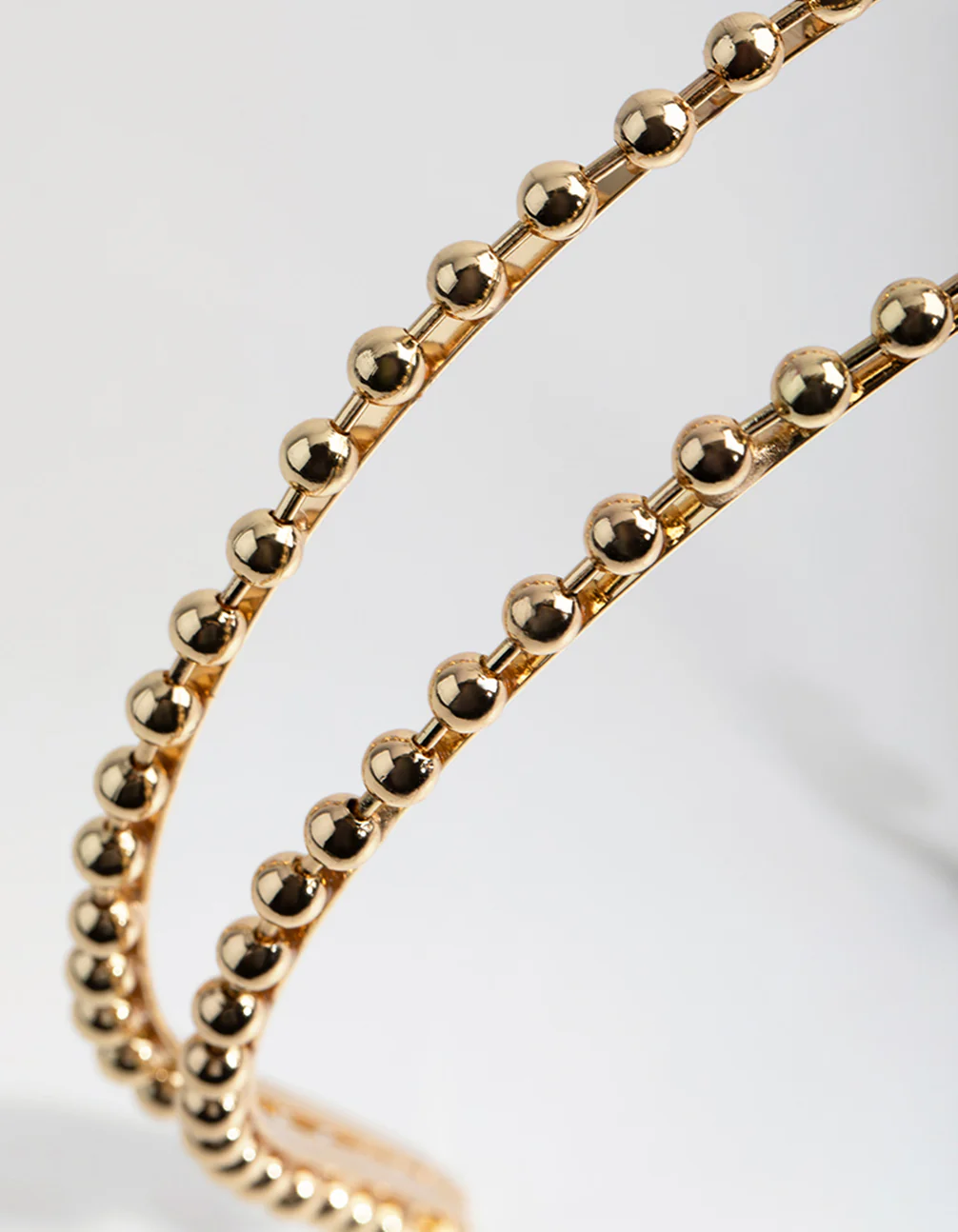 Gold Double Row Mini Ball Headband - Image 2