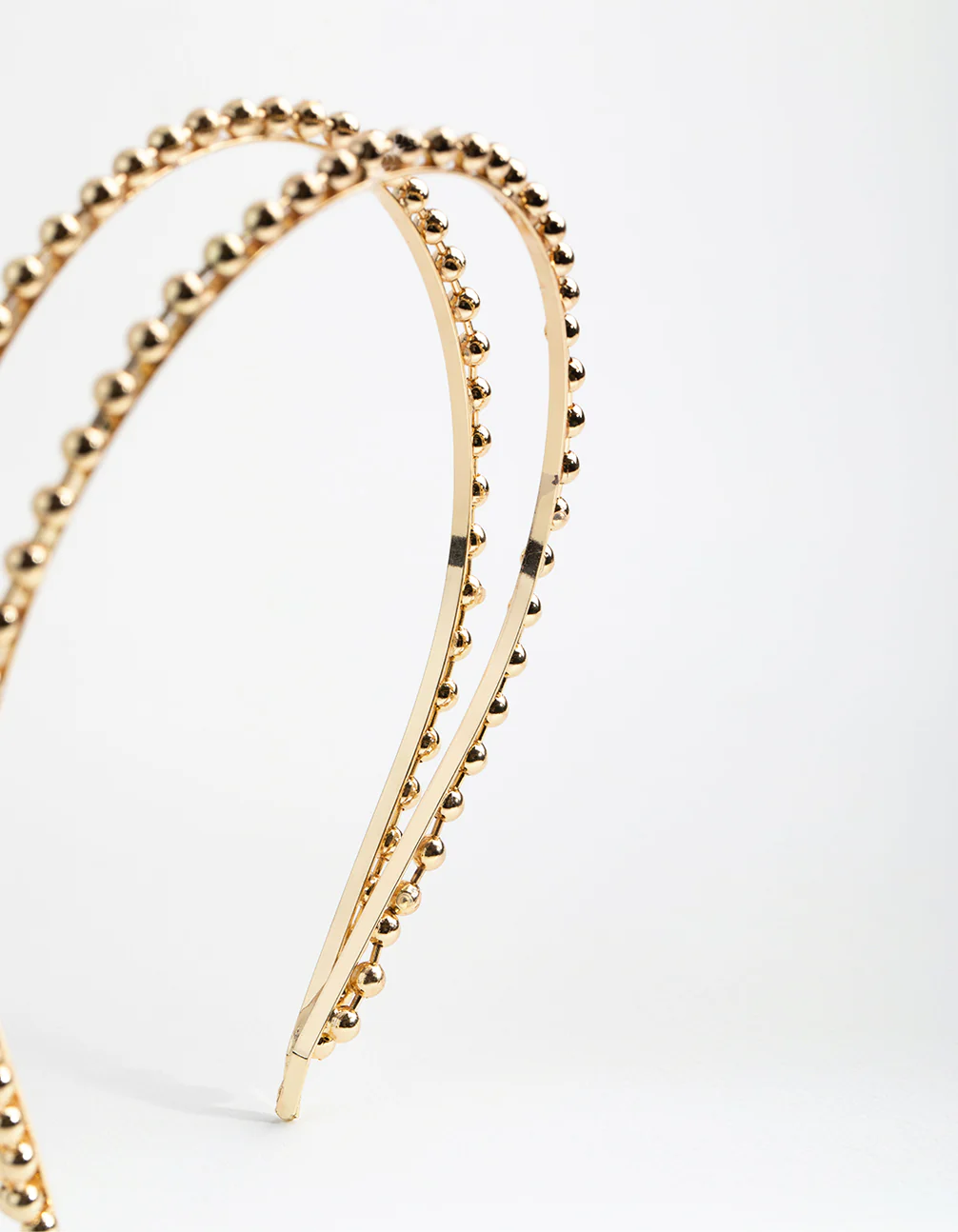 Gold Double Row Mini Ball Headband - Image 3