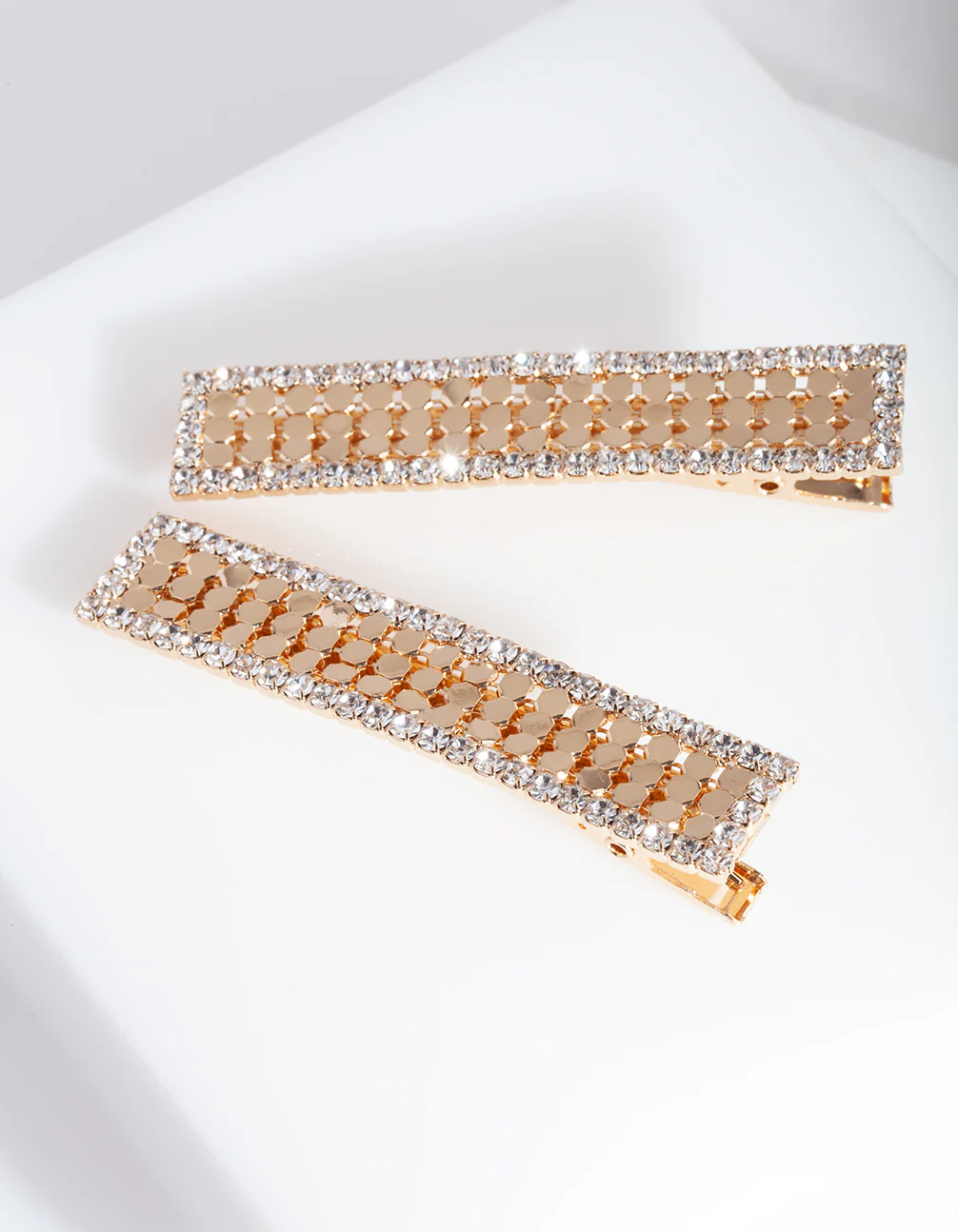 Gold Glow Mesh Hair Clips Pack
