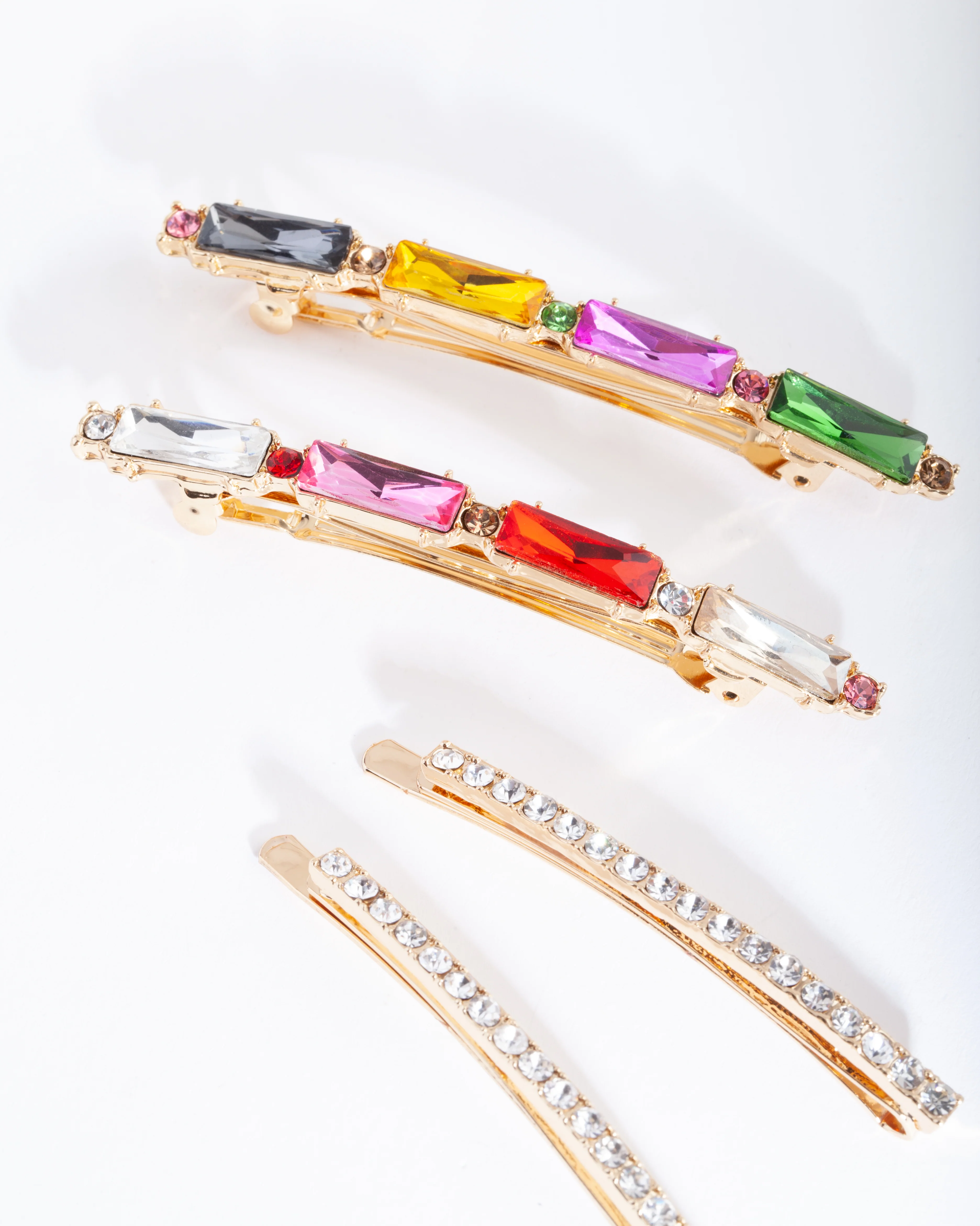 Gold Multi Crystal Hair Pin 4-Pack - Image 2