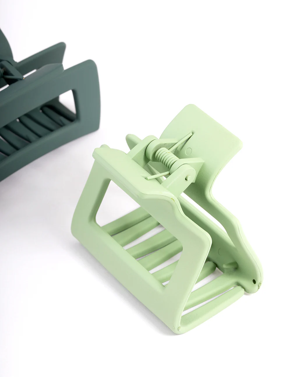 Green Mixed Rectangle Hair Claw Clip Pack - Image 3
