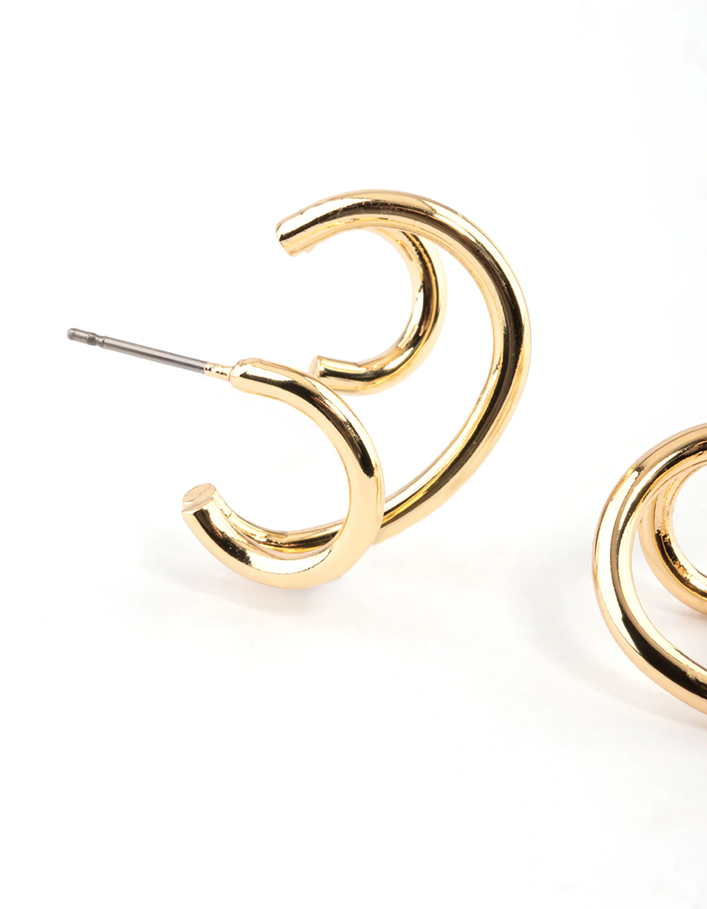 Gold Plated Hoop Layer Cuff Earrings - Image 2