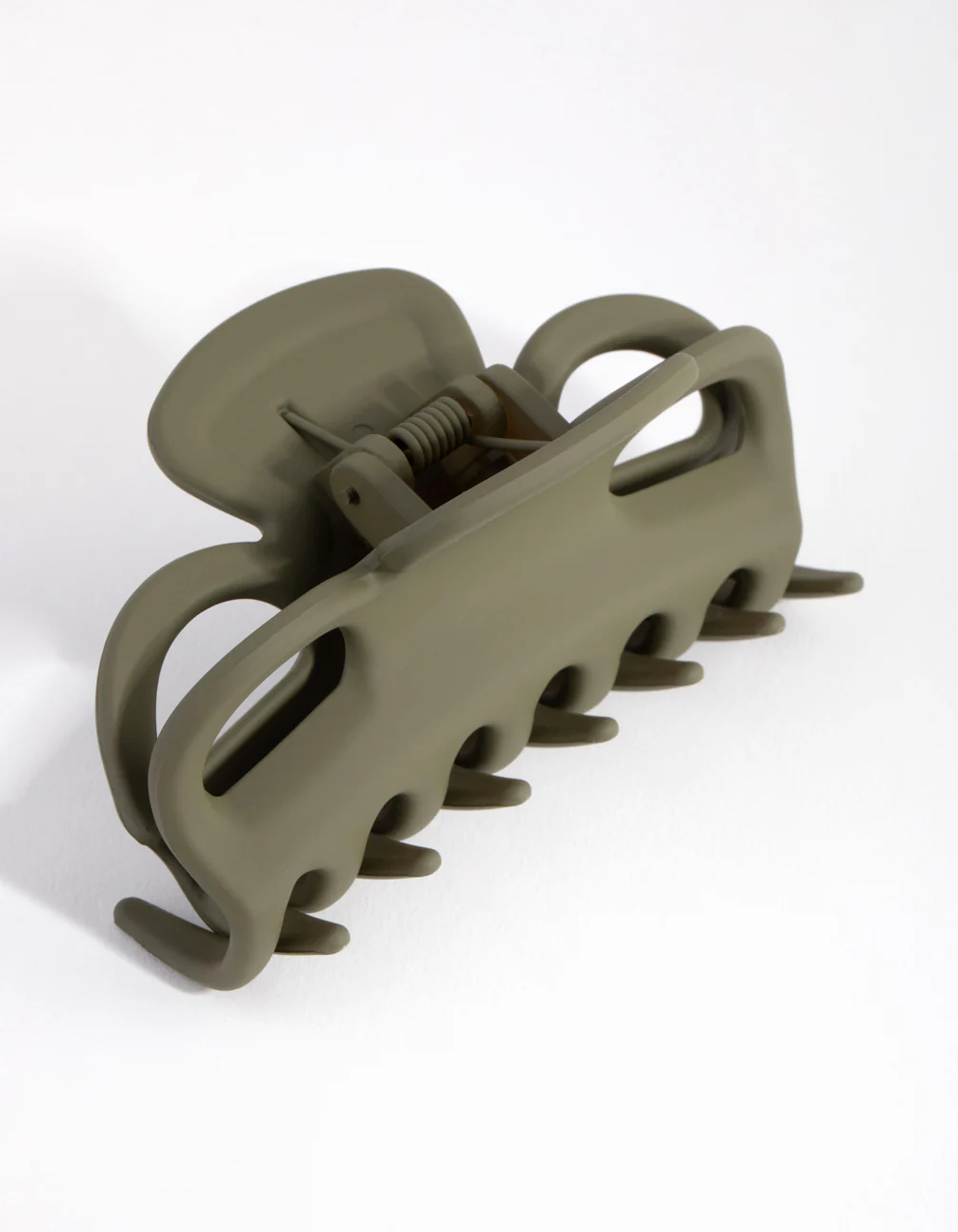 Khaki Rubber Bow Claw - Image 2