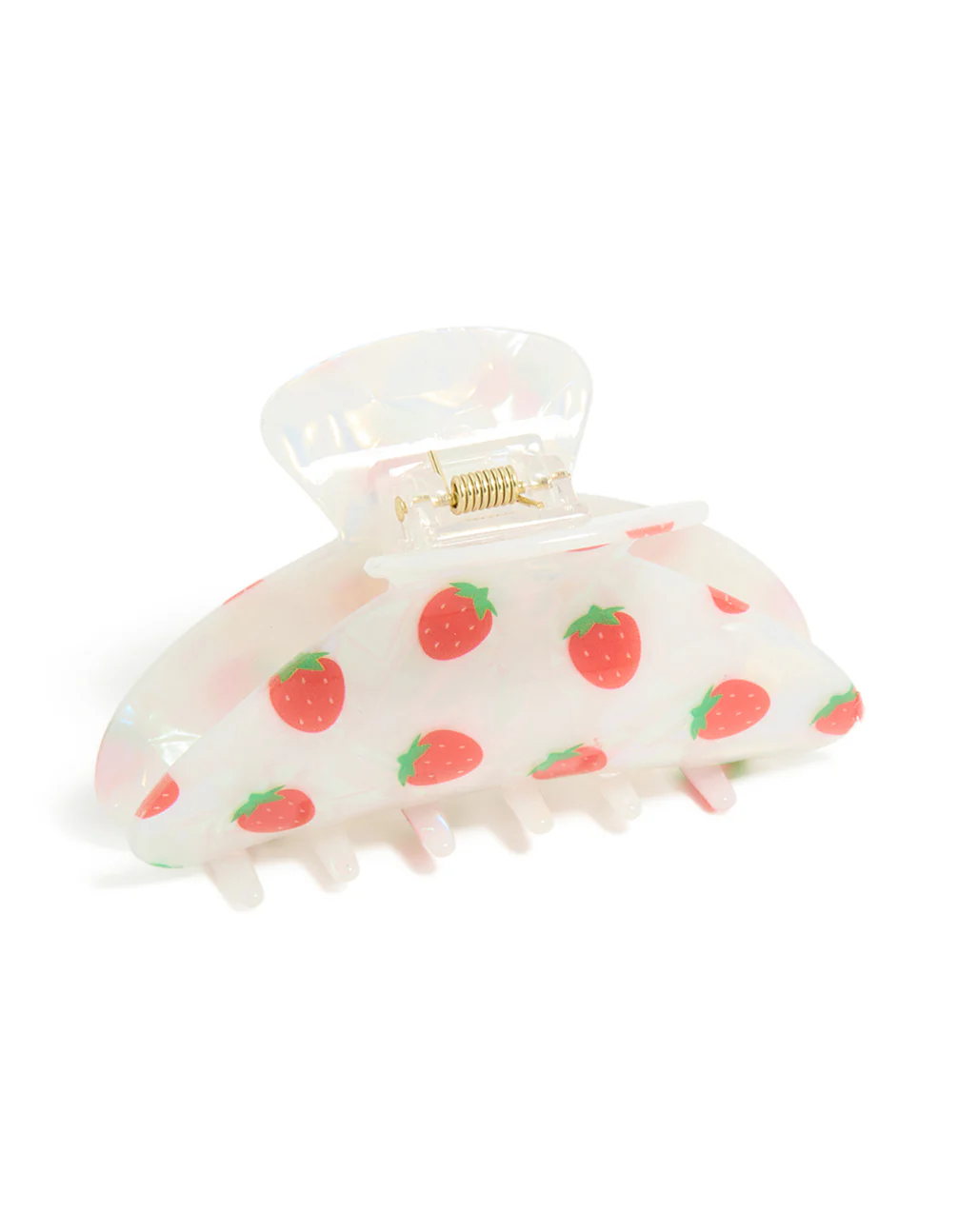 Kids Acrylic Strawberry Print Hair Claw Clip - Image 2