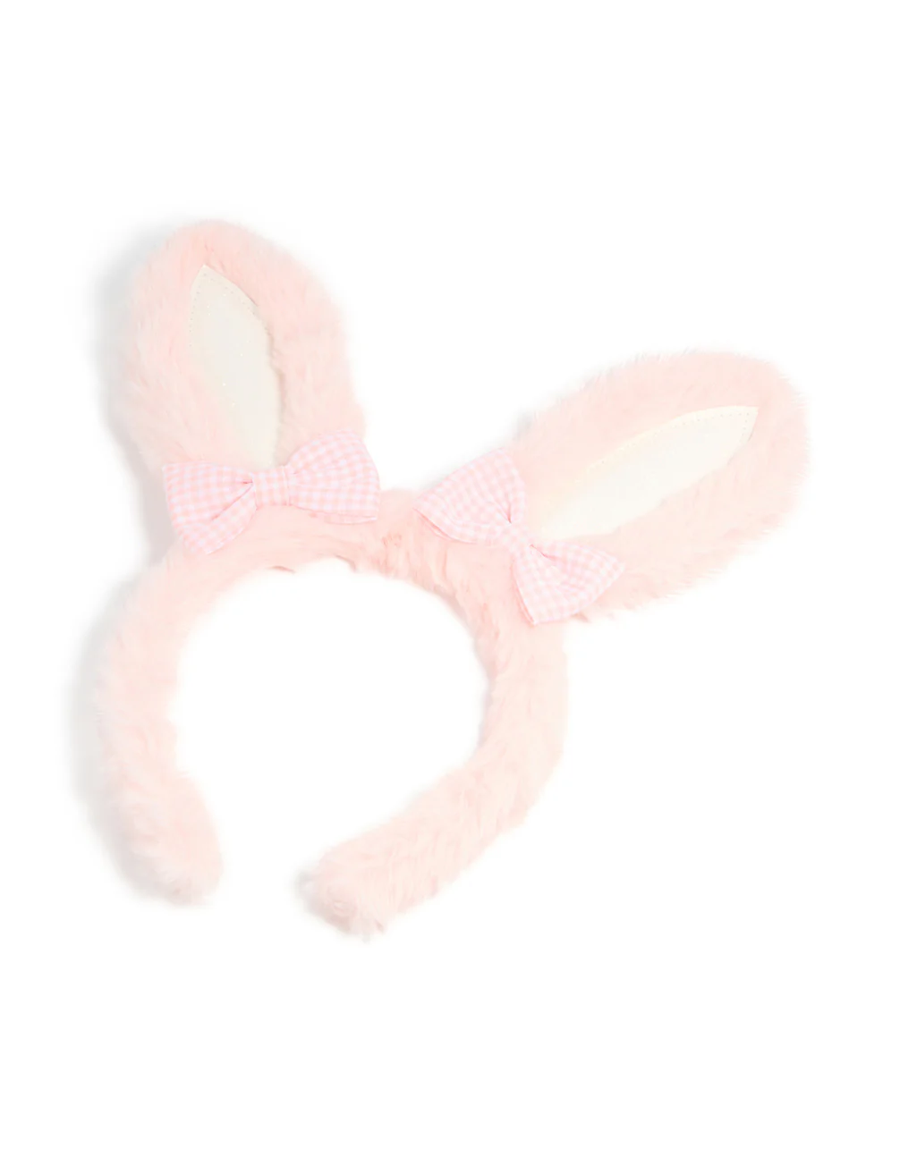 Kids Fabric Gingham Bow Easter Bunny Headband - Image 3