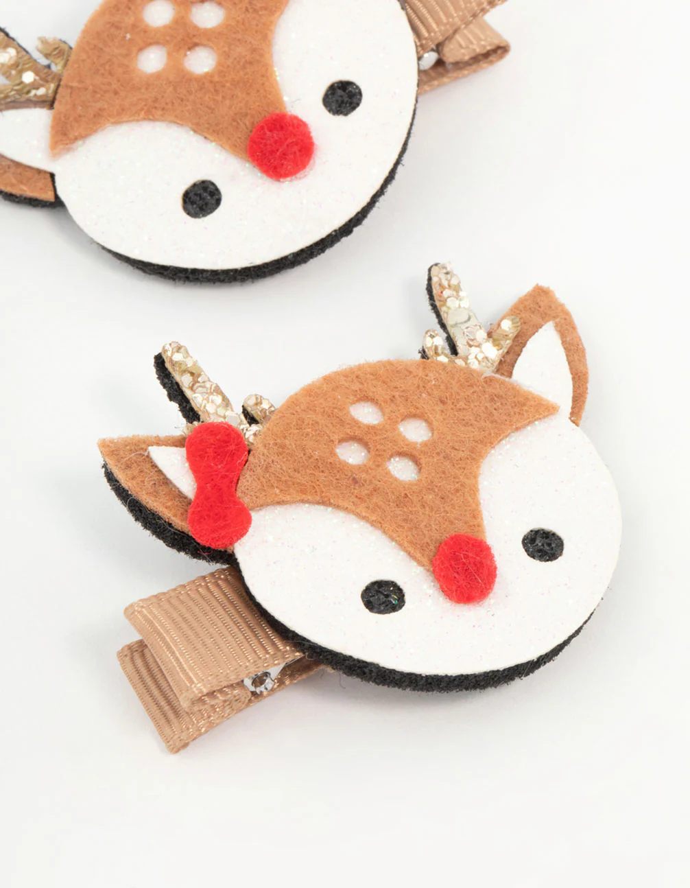 Kids Fabric Reindeer Clips 2-Pack - Image 2