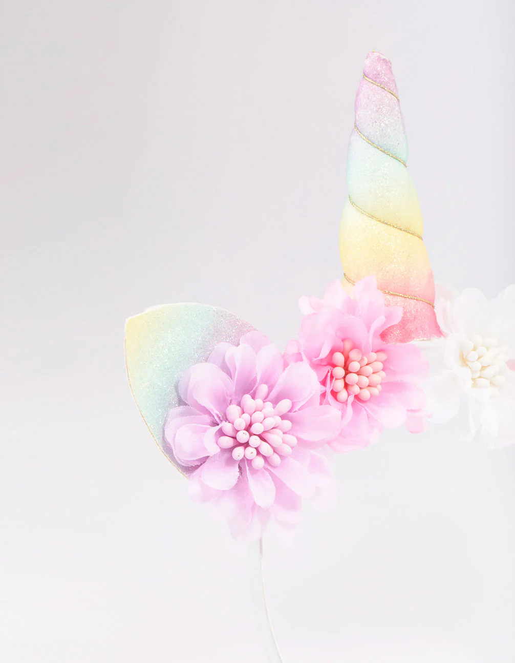 Kids Fabric Unicorn & Flower Headband - Image 3