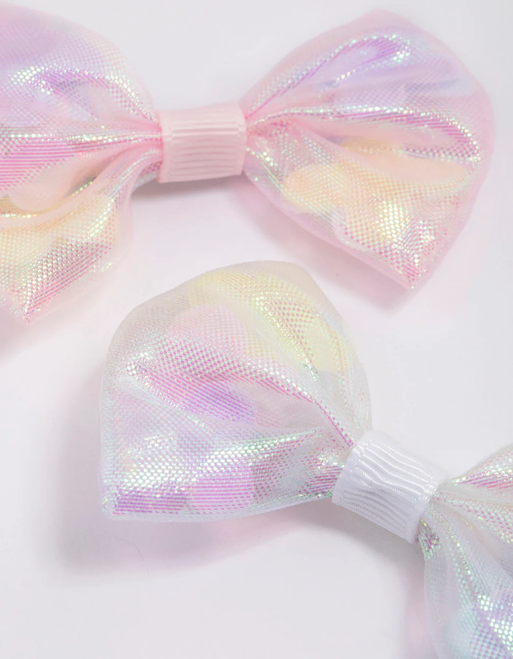 Kids Fabric Clear Flower & Bow Hair Clip Pack - Image 3