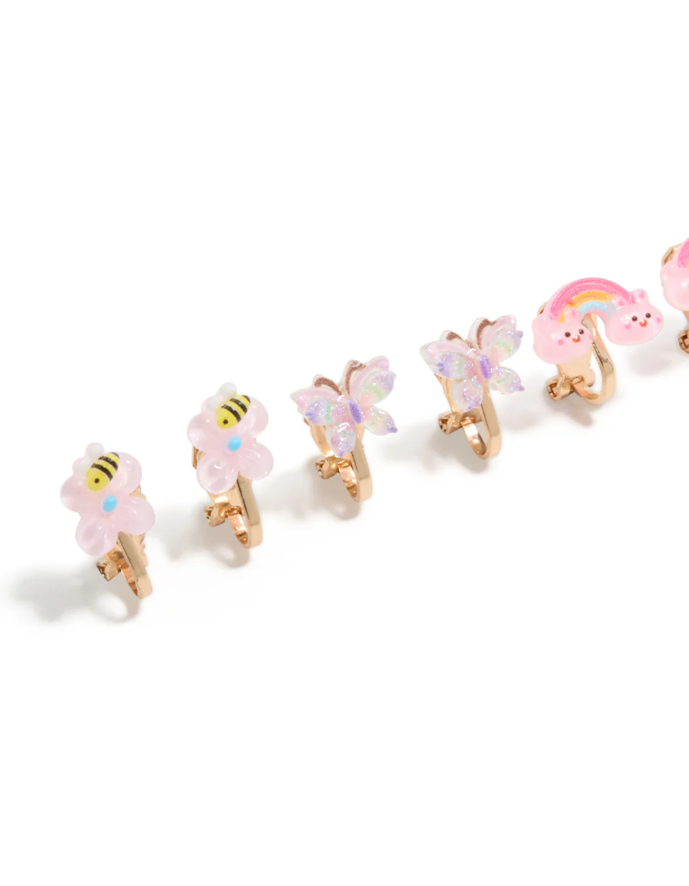 Kids Gold Garden Clip On Earrings 5-Pack - Image 2