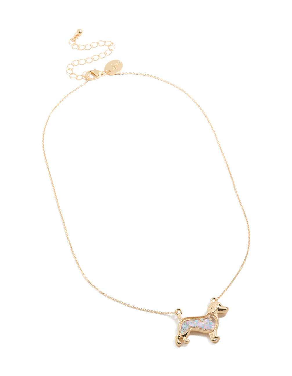 Kids Gold Sausage Dog Shaker Necklace - Image 2