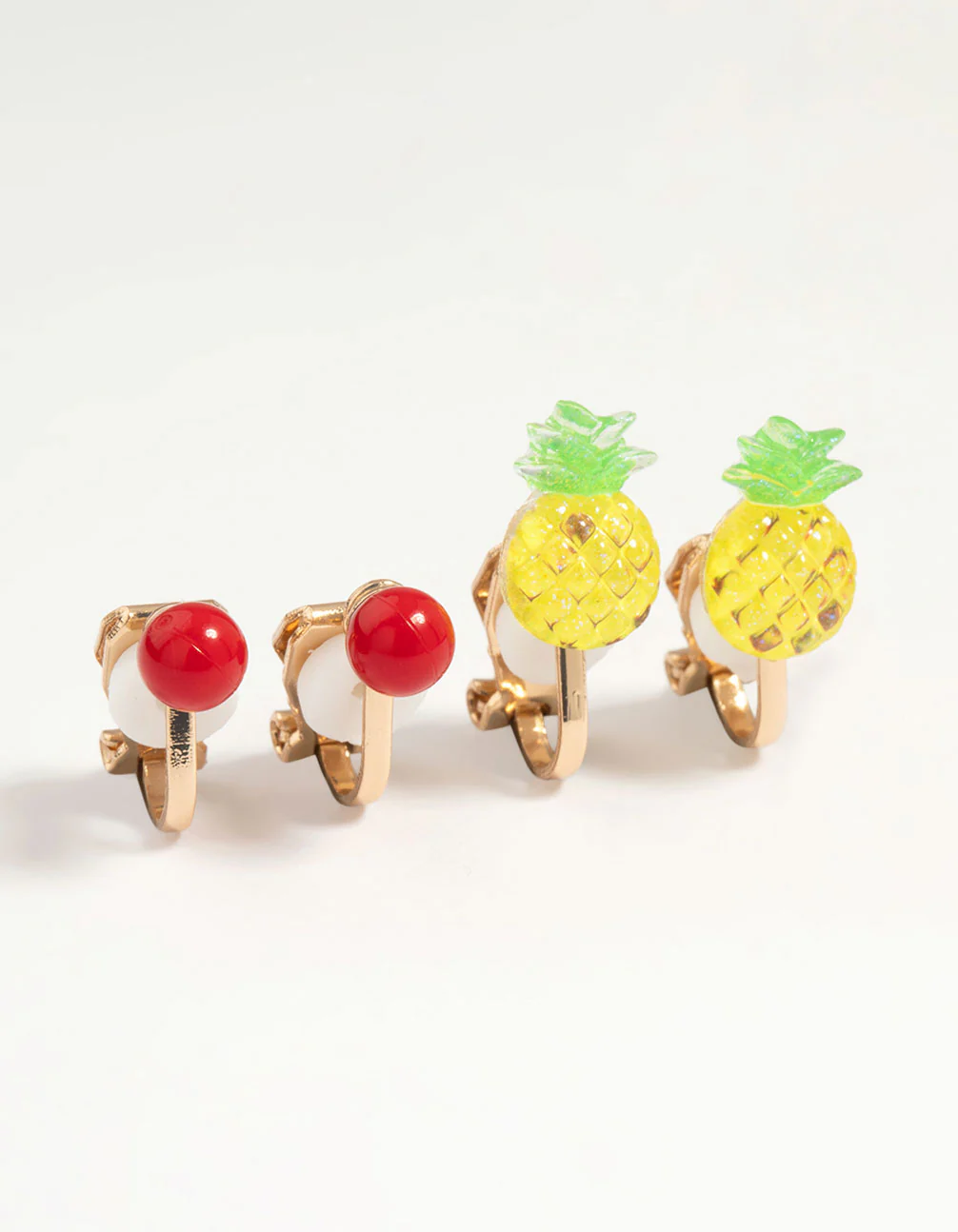 Kids Gold Tutti Frutti Clip On Earrings 6-Pack - Image 2
