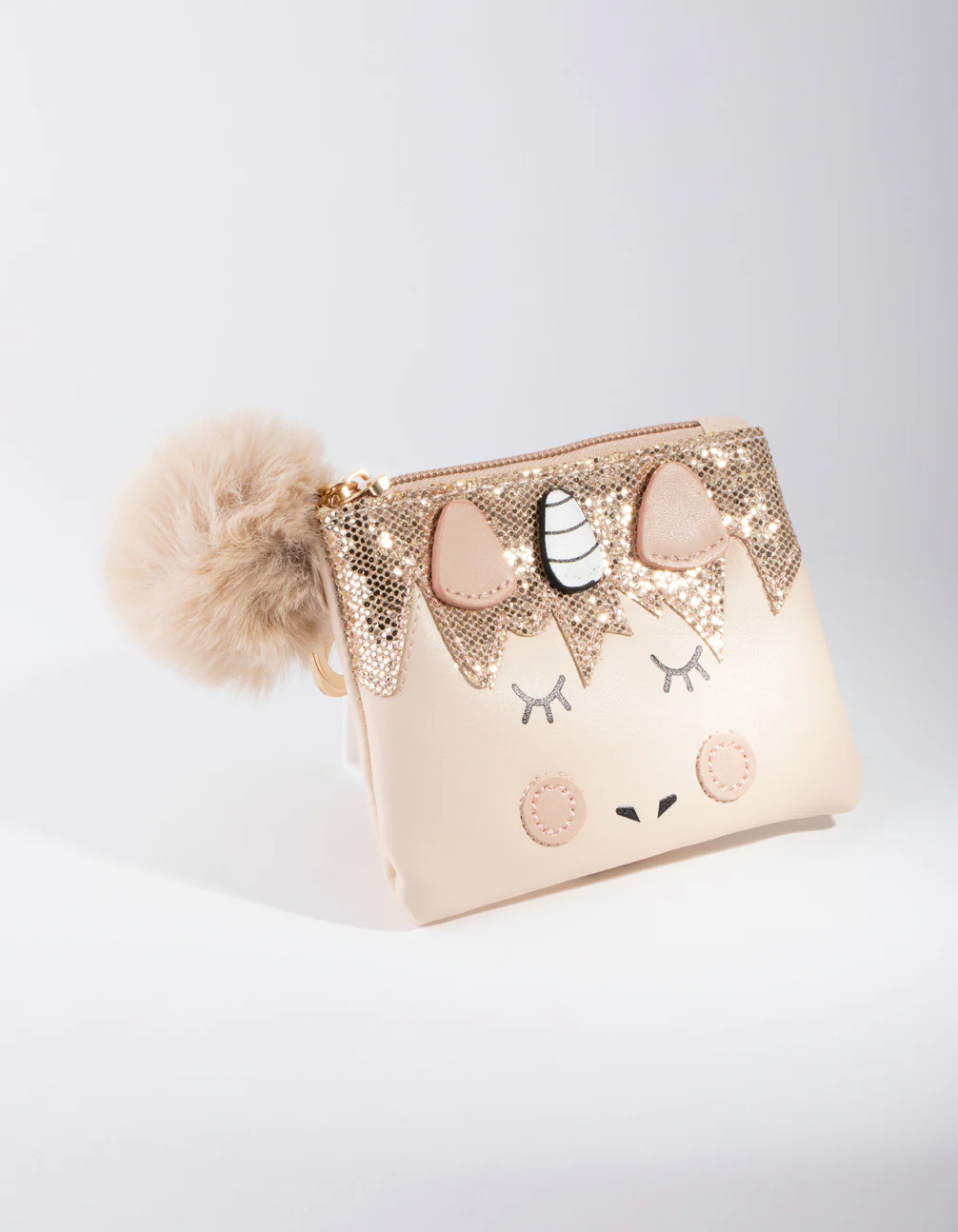 Kids Mixed Material Glitter Unicorn Purse