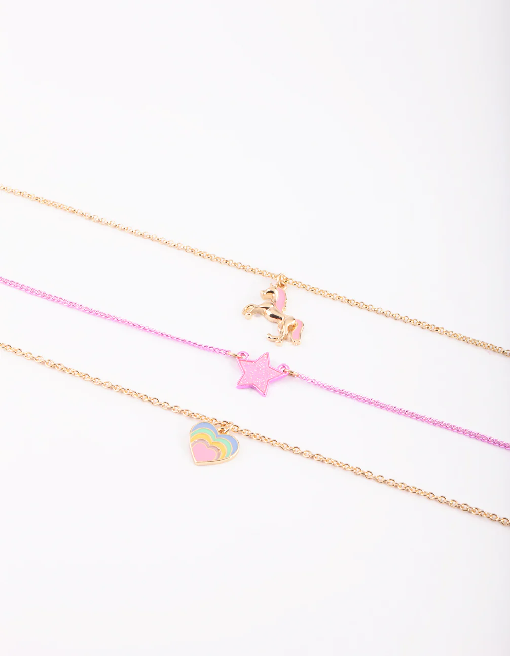 Kids Unicorn & Rainbow Necklace Pack