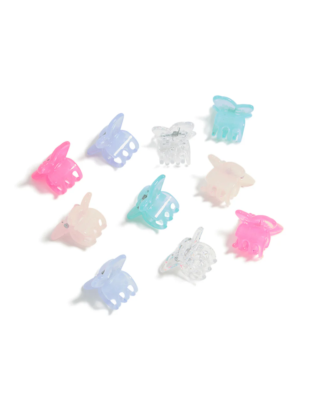 Kids Pastel Butterfly Claw Clips 10-Pack
