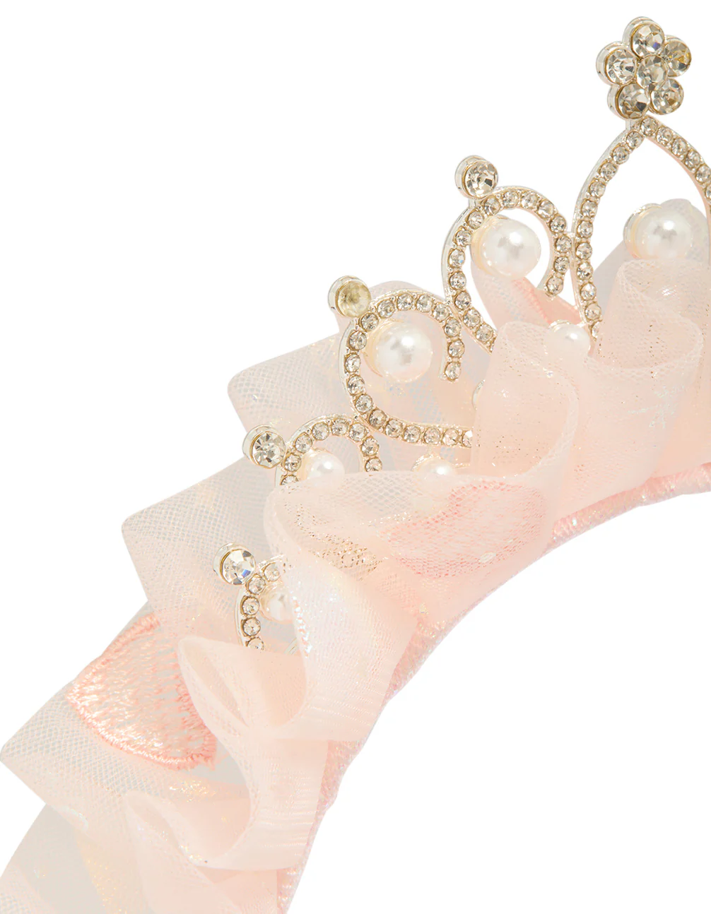 Kids Pink Ballerina Tutu Frill Tiara Headband - Image 2