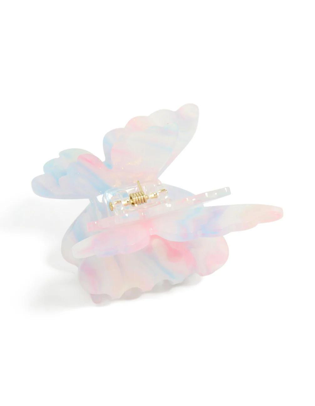 Kids Pink Blue White Ombre Acrylic Double Butterfly Claw Clip - Image 2