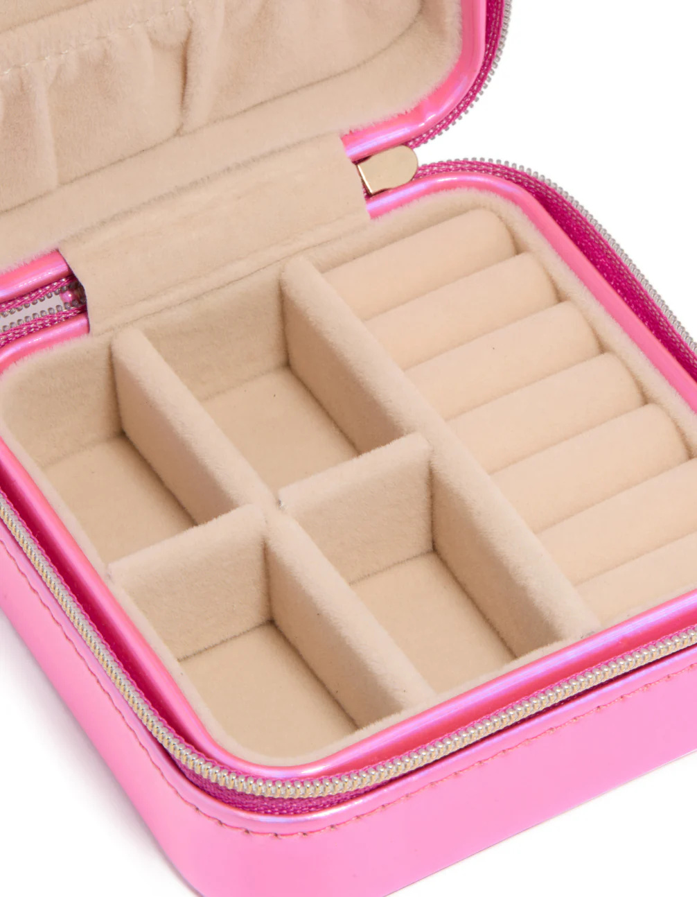 Kids Pink PU Leather Square Jewellery Box - Image 3