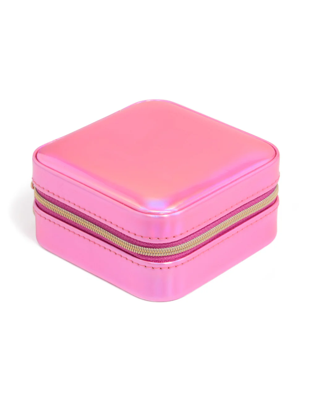 Kids Pink PU Leather Square Jewellery Box - Image 4