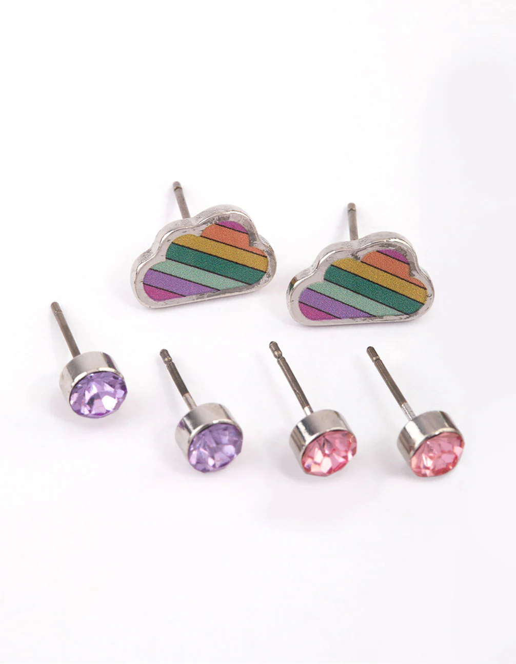Kids Smiley Cloud Stud Earrings 6-Pack - Image 2