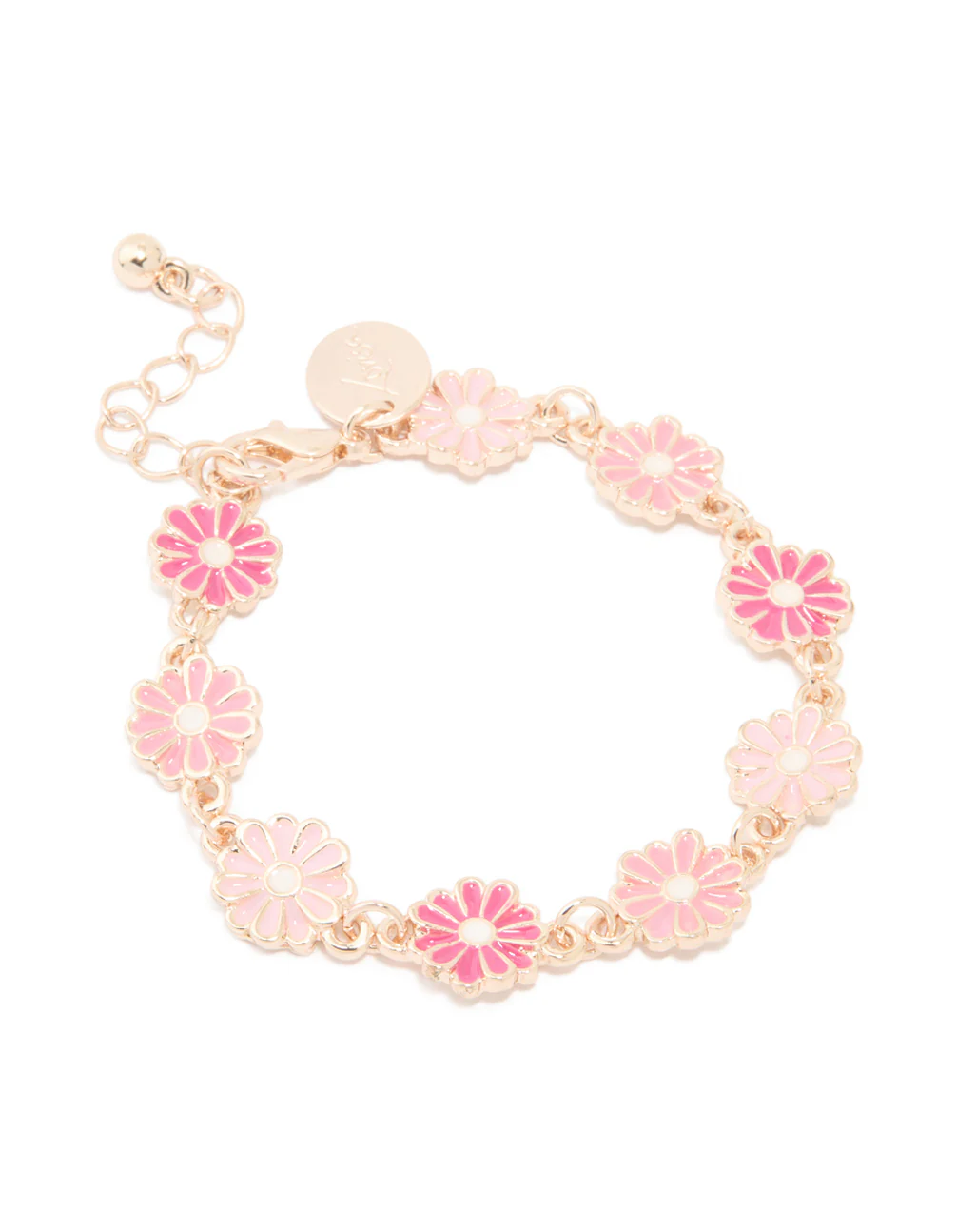 Kids Rose Gold Pink Detailed Daisy Flower Bracelet
