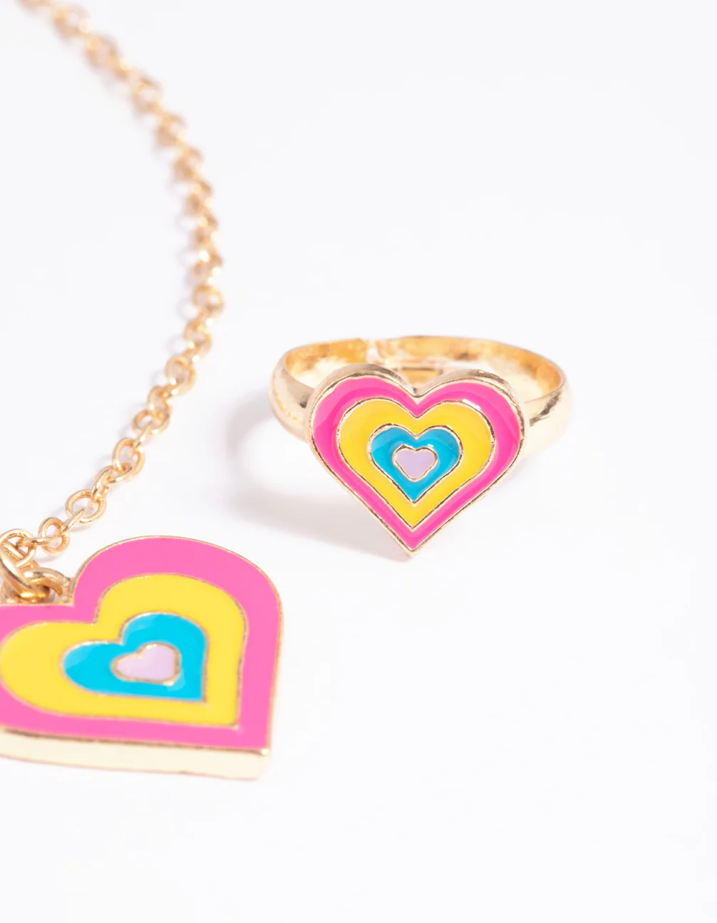 Kids Bright Heart Necklace & Ring Set - Image 3