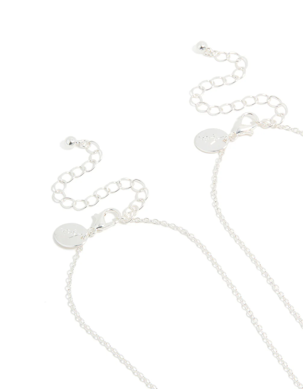 Kids Silver Mood Diamante BFF Heart Necklaces 2-Pack - Image 3