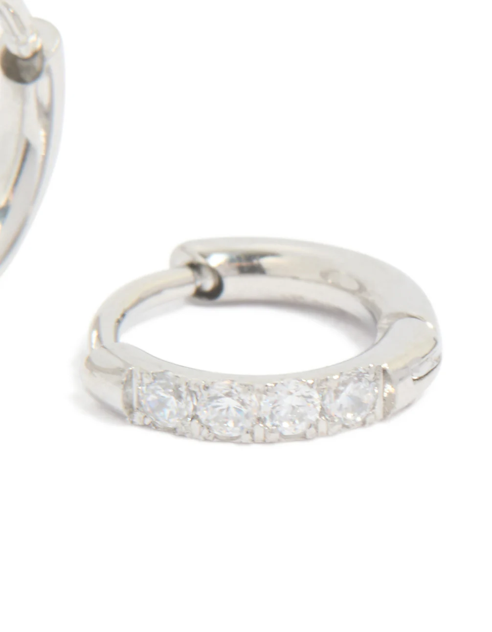 Kids Surgical Steel Cubic Zirconia Sleeper Earrings - Image 3